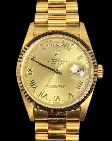 18 karat gold rolex oyster perpetual day-date